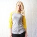 vintage high ol' times yellow & grey baseball tee // t-shirt // M