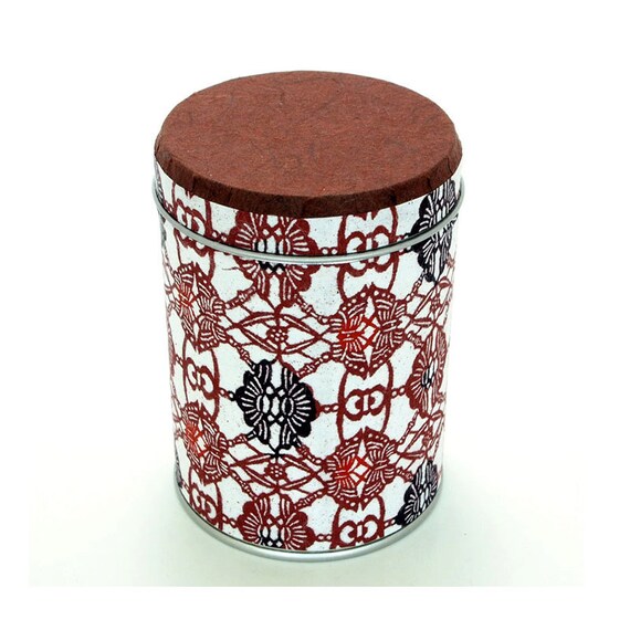 Loose tea storage Japanese tea tin washi paper