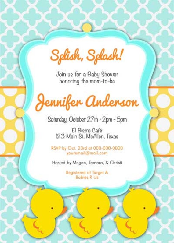 Items similar to Baby Shower Invitation - Rubber Ducky ...