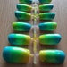NEON Blue, Green, and, Yellow Gradient / Ombre Fake Nail Set