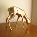 Vintage Large Brass Deer Figurine, Reindeer Statue, Doe, Woodland Animals