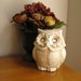 Vintage 1980 Mt. St. Helen's Ash Ceramic Owl Figurine, Signed Bee Gee, Owl Statue, Woodland Animal