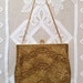 Glamorous Vintage Walborg Gold Beaded Purse, Gold Chain Strap Handbag, Clutch