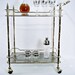 reserved Mid Century Faux Bamboo Serving Bar Cart Brass Glass Cocktail Hollywood Regency