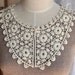 Beige Floral Crochet Lace Collar Dress Applique, Sewing Supplies C637