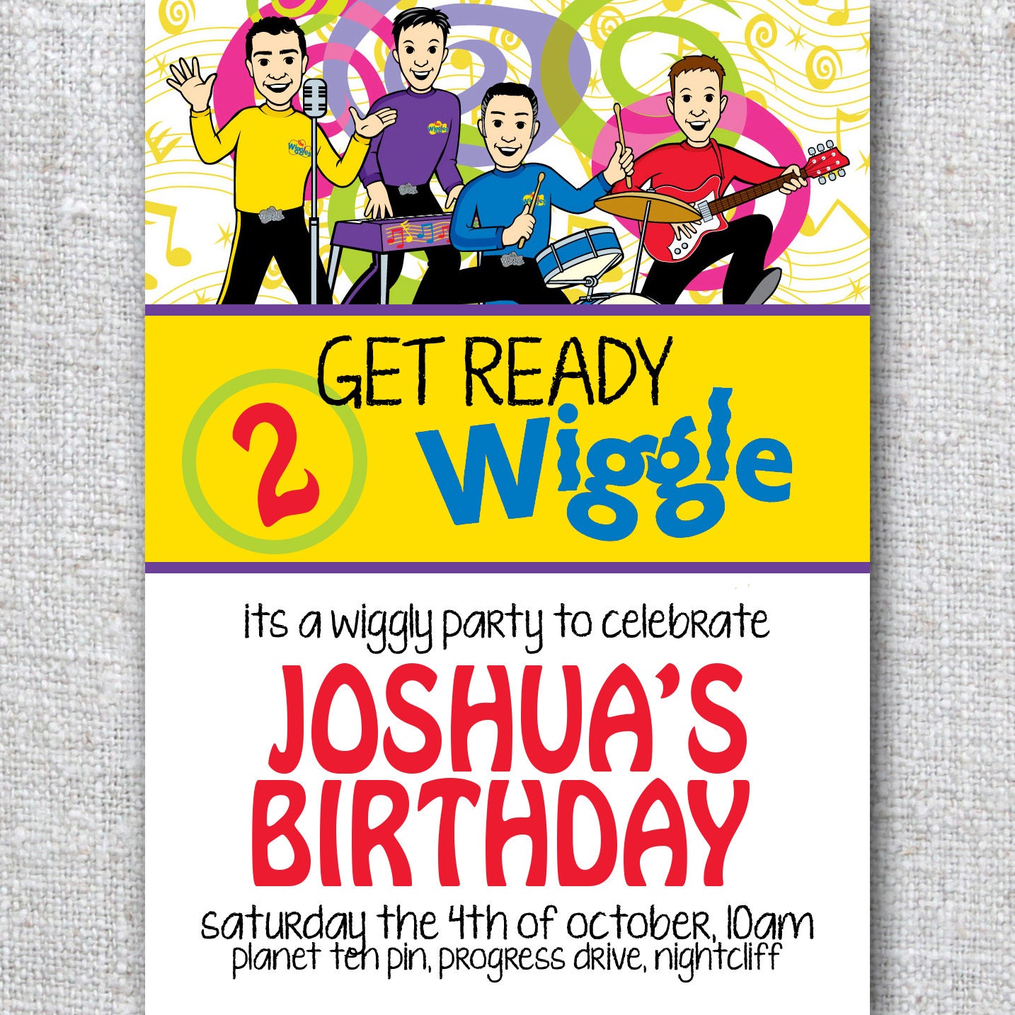 Birthday Invitation WIGGLES Modern by theprintablecafe on Etsy