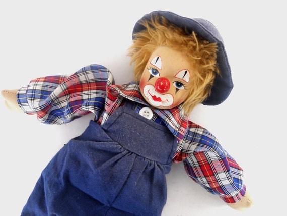 RESERVED Vintage Clown Doll collectible Retro clown Old