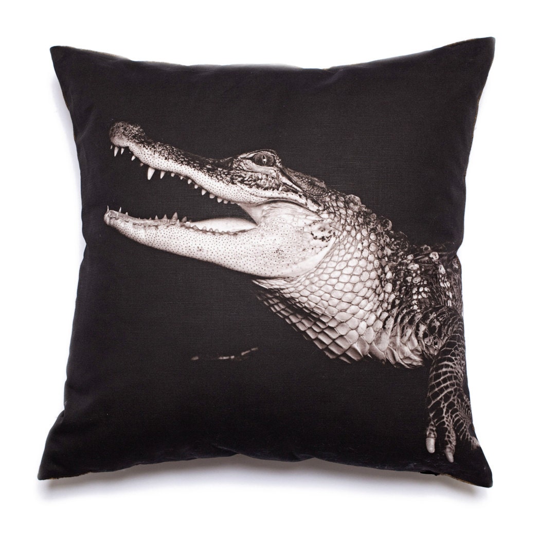 Fine Art Throw Pillow Crocodile