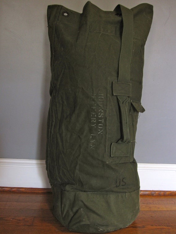 Vintage Military Army Green large DUFFLE bag