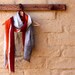 Australian merino wool scarf: dye-painted in dark red, orange and grey, "cherry red centre" made to order