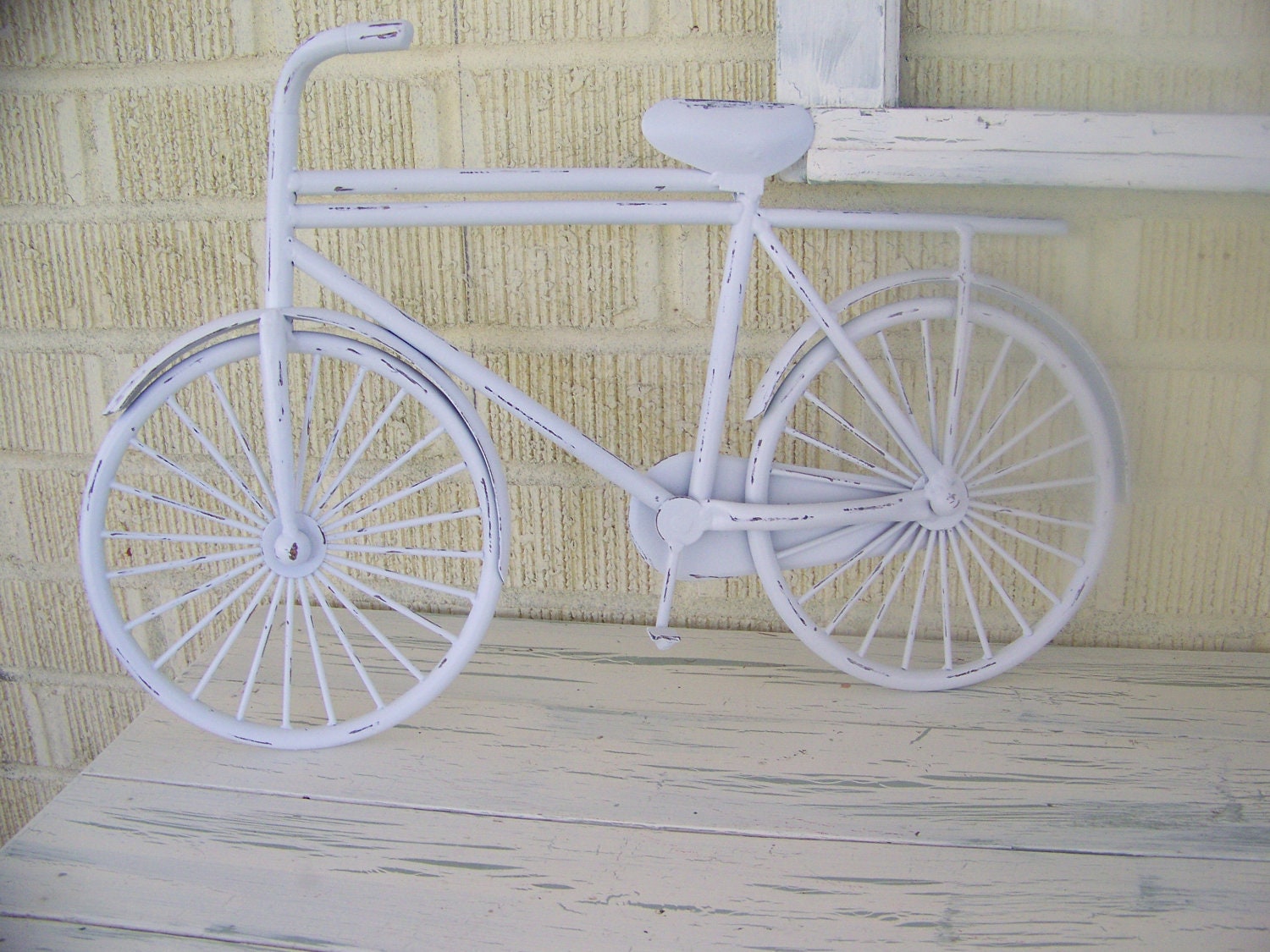 Metal Bicycle Wall ArtPainted Distressed Wall DecorShabby