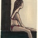 no swimming today original 4x6" painting in glass frame