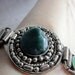 1920s-30s .Vintage, Antique, 925 Sterling, Handmade, OOAK, Art Deco/Art Nouveau Green Turquoise Link Bracelet, Antique/Vintage