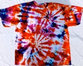 Items similar to Double Spiral Pink, Orange, and Purple Tie Dye Size XL ...