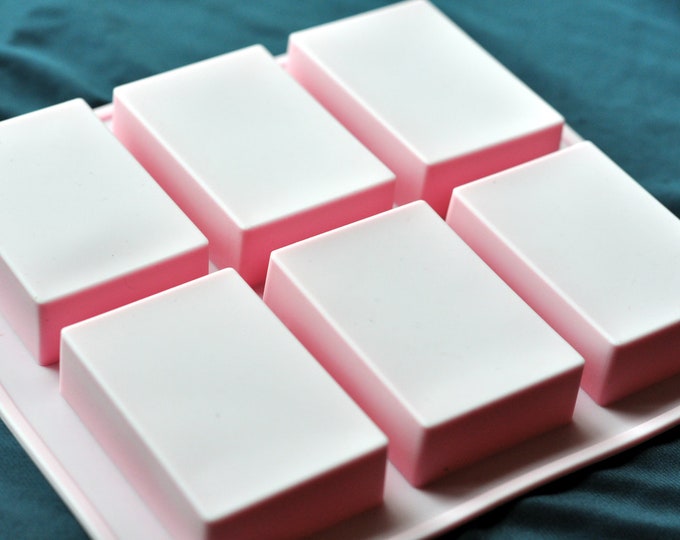 Flexible Silicone Silicon Soap Molds Cake Molds Chocolate - 6 100g Rectangle Bars