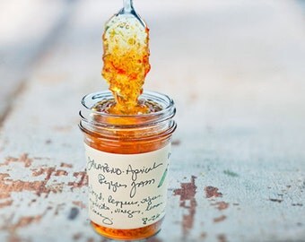Jalapeno Apricot and Wildflower Honey Jam as Featured in Country Living Magazine Stocking Stuffer under 20