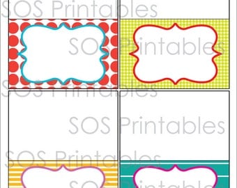 Gray and Blue Chevron Labels Printable PDF EDITABLE labels