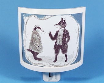 Fantastic Mr Fox Night Light vintage kids book cute nursery nightlight Literary Gifts Under 20 Roald Dahl Chaffin Badger book themed decor