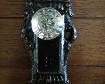 Decorative Wall Hook / Shabby Chic Hook / Door Knob Cast Iron Decor / Black or Pick Color / Towel Hanger / Necklace Scarves Headbands Holder