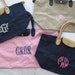 Monogrammed foldable totes