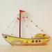 Two sided wooden sailboat, out of old beehive boxes,eco boat, upcycled wood