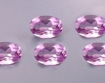 five 6x4 oval amethyst gem stone gemstone 6mm x 4mm