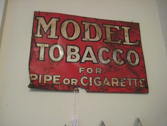 Vintage Red Model Tobacco Sign By Stuffinthetrunk On Etsy