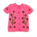 Baby vest. Embroidered Neon Pink knitted baby vest for girl, for baby, for new baby gift, for baby girl.