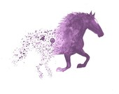 Purple Horse - Original Watercolor Painting