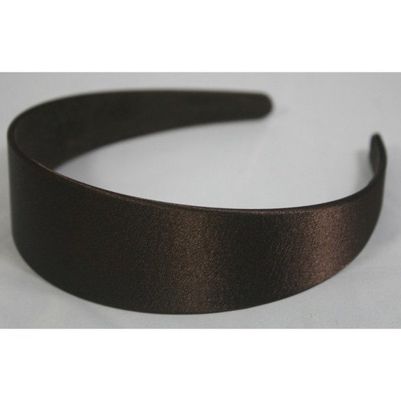 3 pcs of 40mm 1 1/2 Plastic Headbands Brown Satin