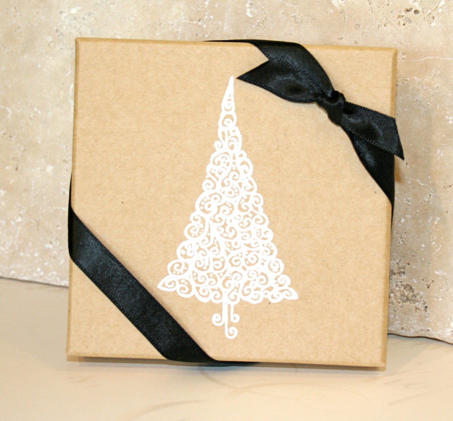 Holiday gift box Embossed Gift Boxes Paper by FinchnWillowBoutique
