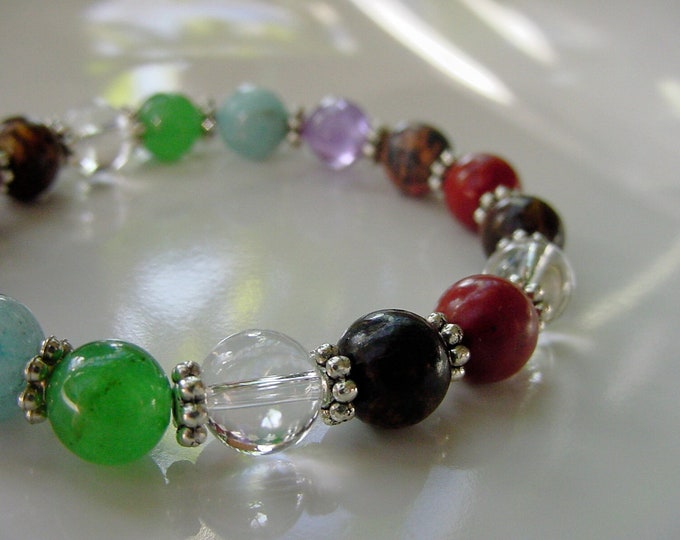 7 Chakra Bracelet Gemstones, FREE Matching Earrings, Balance Harmonize Energy Centers, 7 Primary Chakras, Gift Idea