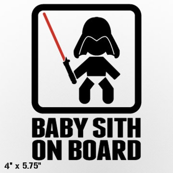 Download Baby Sith Lord On Board Custom Vinyl Decal/Sticker