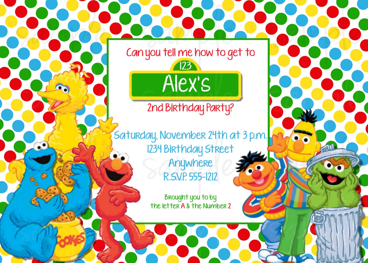 Sesame Street Birthday Invitation by LoveLifeInvites on Etsy