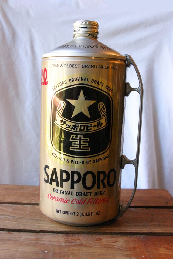 Vintage Sapporo Large Sapporo Beer with Handle Resealable