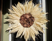Sunflower Wreath, a natural wreath made with cornhusks and pinecone flowers (HAFAIR)