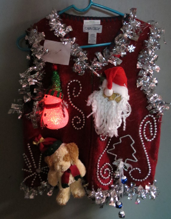 tacky ugly christmas sweater vest light up flashing snowman tacky ugly christmas sweater vest light up flashing snowman