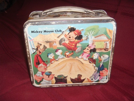 Vintage 60s Metal Mickey Mouse Club Lunch Box