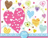 Valentine Clip Art Printable ,Hearts Clip Art, Sweet Hearts Pattern, Scrapbook, Cards, Invitations,Party,Paper Craft Vd001 Il_170x135