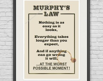 Popular items for murphys law on Etsy