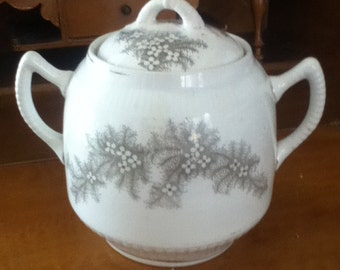 Rare Antique Lebelle & Wheeling Pottery Adamantine China Sugar Bowl