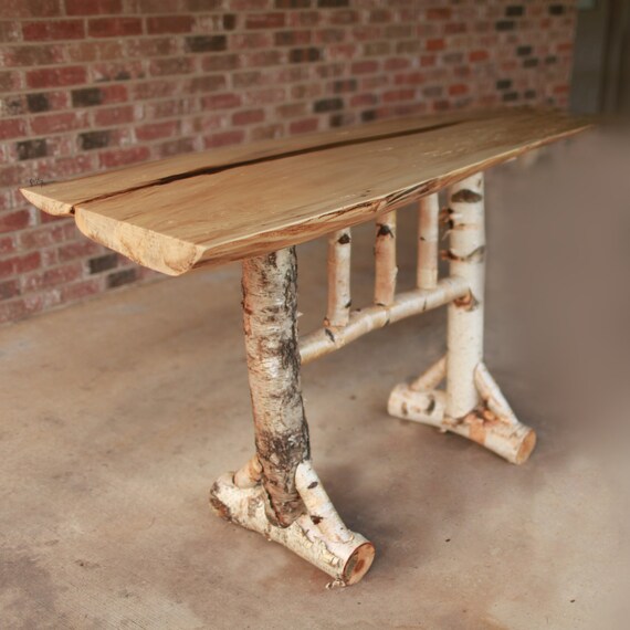 Items similar to Rustic Birch and Poplar Sofa Table on Etsy