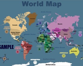 popular items for world atlas for kids on etsy