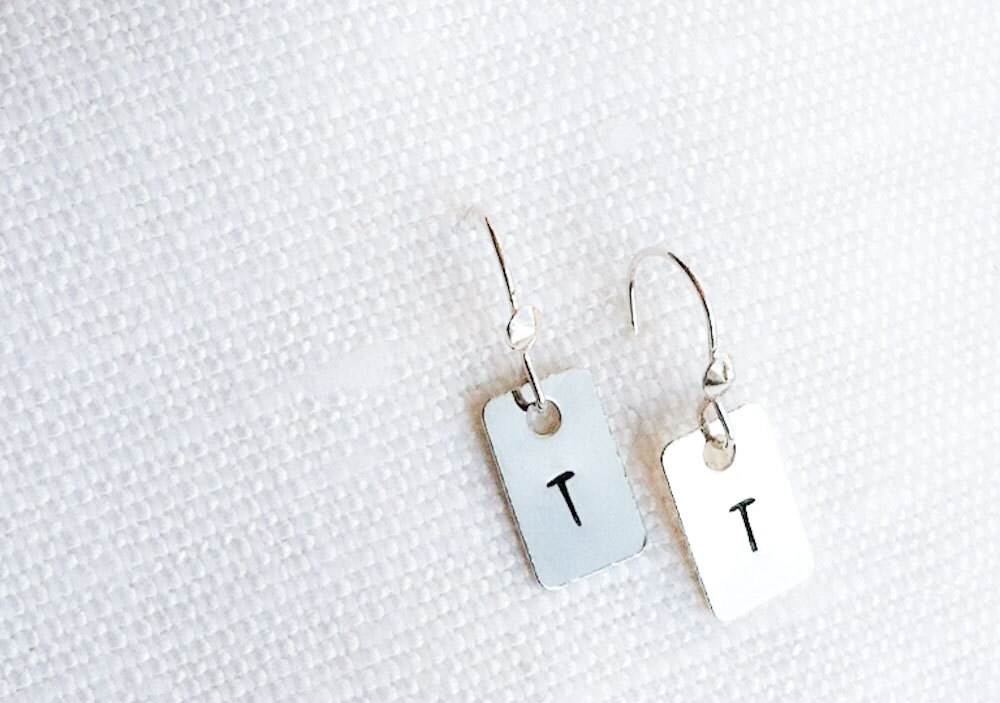 Little Girl Initial Dangle Earrings