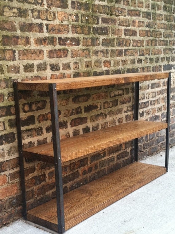 Industrial reclaimed wood bookcase \/ shelf