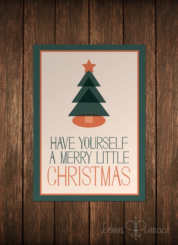Items similar to Merry Little Christmas Tree Custom Print Your Own