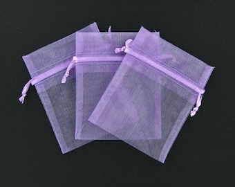 Lavender organza bags 3 inch x 4 inch 12 pieces