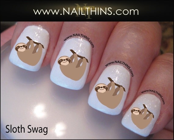 Sloth Nail Decal Sloth Nail Designs Nail art in Adult by NAILTHINS