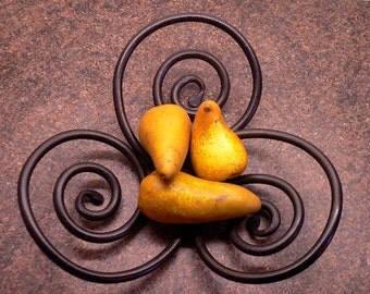 Triskele Fruit Bowl, Celtic Design, Iron Gift, Blacksmith Made, Useful Gift for Iron Anniversary, 6th Anniversary