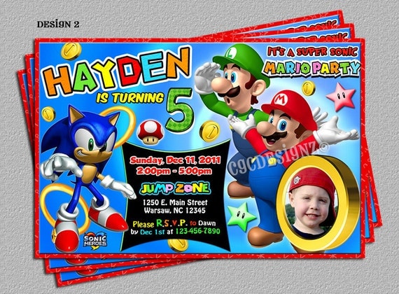 Super Mario Brothers Sonic Heroes Birthday Party Photo